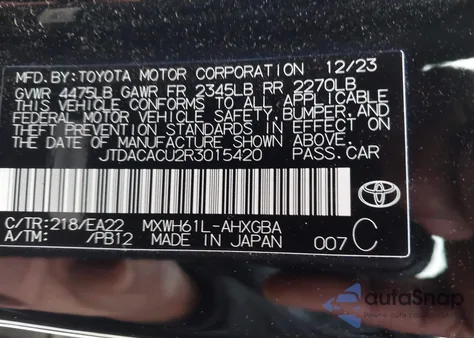 2024 Toyota Prius Prime Xse z USA, uszkodzony, nr VIN JTDACACU2R3015420